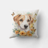 かわいい子犬パーソナライズされたの水色 クッション (裏面)