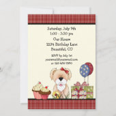 かわいい子犬ピクニック誕生日招待状~女の子 招待状 (裏面)