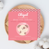 かわいい子犬ピンクガールズバースデーパーティー招待状 招待状