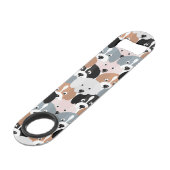 かわいい子犬ピンク黒イラストレーション スピード栓抜き (裏面アングル)