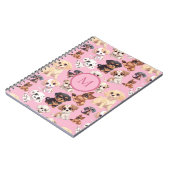 かわいい子犬ピンク ノートブック (左側)