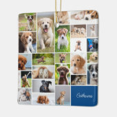 かわいい子犬フォトモンタージュかわいい犬のクリスマス セラミックオーナメント (左)