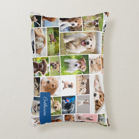 かわいい子犬フォトモンタージュかわいい犬 アクセントクッション (正面(垂直))