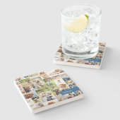 かわいい子犬フォトモンタージュかわいい犬 ストーンコースター (横)