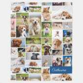かわいい子犬フォトモンタージュかわいい犬 フリースブランケット (正面)