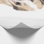 かわいい子犬ブルドッグ悲しい ラッピングペーパー (角)