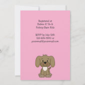 かわいい子犬ベビーガールシャワー招待状 招待状 (裏面)