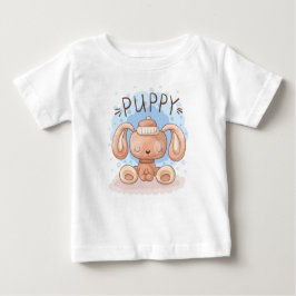 かわいい子犬ベビーTシャツ ベビーTシャツ