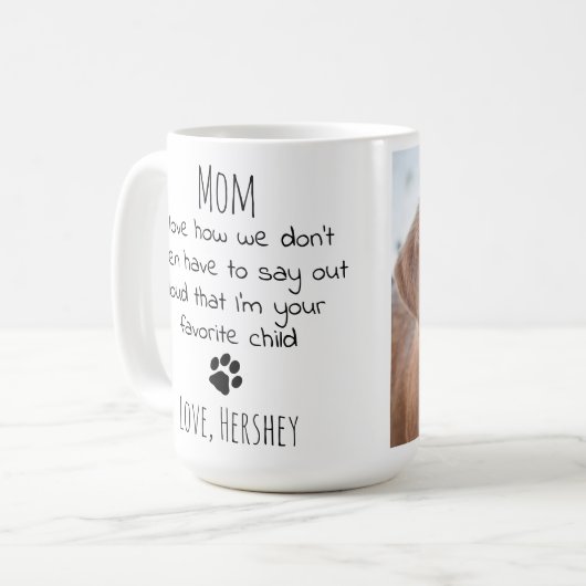 かわいい子犬ペットフォトドッグパーソナライズされたママ コーヒーマグカップ (正面左)
