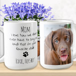 かわいい子犬ペットフォトドッグパーソナライズされたママ コーヒーマグカップ<br><div class="desc">犬の母を驚かせこの母親の日または彼女の誕生日のためか、この可愛い犬の母マすごいグとの任意の大事な行事。「ママ…私はあなたの子供だと大声で言う必要もないどのように私は愛していお気に入りのる」犬から完璧な贈り物を作る！犬の写真と名前でパーソナライズ。COPYRIGHT © 2020 Judy Burrows,  Black Dog Art - All Rights Reserved.かわいい子犬ペット写真パーソナライズされた犬ママのコーヒーマグ</div>