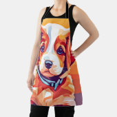 かわいい子犬ポップ・アートのの芸術 エプロン (インサイチュ)