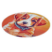 かわいい子犬ポップ・アートのの芸術 カッティングボード (角)