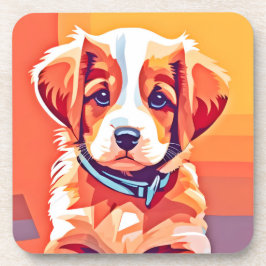 かわいい子犬ポップ・アートのの芸術 コースター