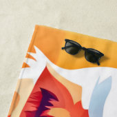 かわいい子犬ポップ・アートのの芸術 ビーチタオル (インサイチュ)