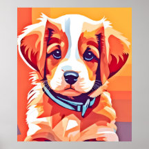 かわいい子犬ポップ・アートのの芸術