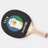 かわいい子犬ポーと話す(白文字) 卓球ラケット (横)