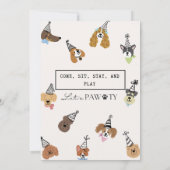 かわいい子犬ポーティ誕生日パーティー 招待状 (裏面)
