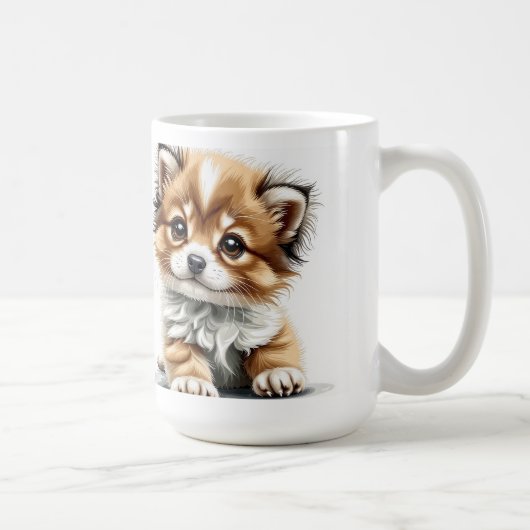 かわいい子犬マグカップ コーヒーマグカップ (右)