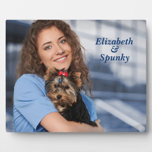 かわいい子犬ママ写真イーゼルパーソナライズ フォトプラーク (正面)