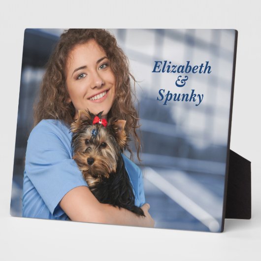 かわいい子犬ママ写真イーゼルパーソナライズ フォトプラーク (側面)