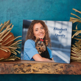 かわいい子犬ママ写真イーゼルパーソナライズ フォトプラーク