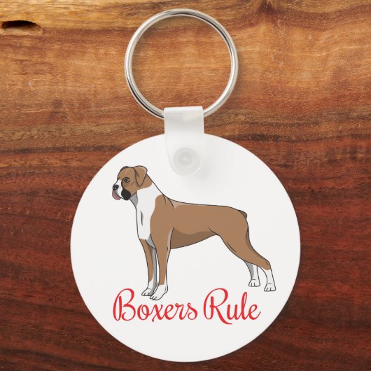 かわいい子犬マンガ犬の恋人ボクサー キーホルダー (正面)