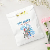 かわいい子犬マンガ雪のクリスマスホリデー フェイバーバッグ (封をした状態)