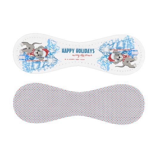 かわいい子犬マンガ雪のクリスマスホリデー 野球ボール (パネル)