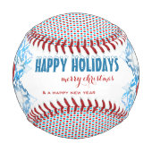 かわいい子犬マンガ雪のクリスマスホリデー 野球ボール (正面)