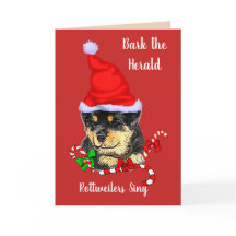 かわいい子犬ロットワイラーサンタクリスマス