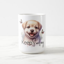 かわいい子犬保の笑顔カスタムマグカップ コーヒーマグカップ