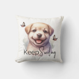 かわいい子犬保の笑顔カスタム クッション
