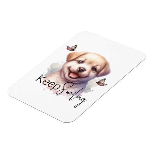 かわいい子犬保の笑顔カスタム マグネット (左側)