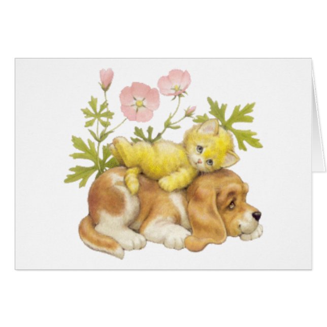 かわいい子犬及び子ネコ (正面横)