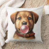 かわいい子犬吹のバブルガム子供部屋 クッション (ブランケット)