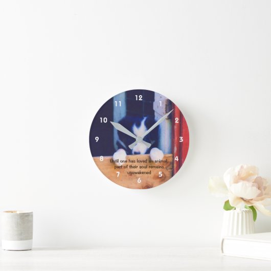 かわいい子犬感動的引用文 ラウンド壁時計 (ホーム)