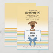 かわいい子犬招待状 招待状 (正面/裏面)