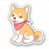 かわいい子犬柴犬 シール (正面)