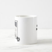 かわいい子犬独身の1写真の名前とメッセージ コーヒーマグカップ (中央)