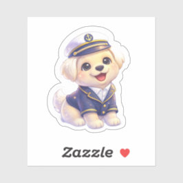かわいい子犬船長ステッカー シール