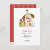 かわいい子犬誕生日ありがとう 招待状 (正面/裏面)
