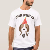 かわいい子犬誕生日の親 Tシャツ (正面)