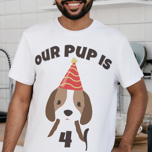かわいい子犬誕生日の親 Tシャツ