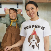 かわいい子犬誕生日の親 Tシャツ