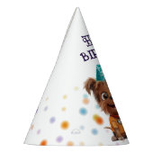 かわいい子犬誕生日 パーティーハット (左)