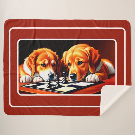 かわいい子犬遊の胸 シェルパブランケット (正面(横))