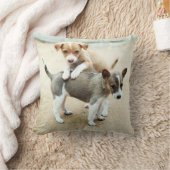 かわいい子犬遊ズオンビーチ クッション (ブランケット)