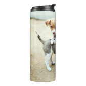 かわいい子犬遊ズオンビーチ タンブラー (回転左)