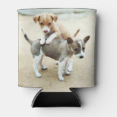 かわいい子犬遊ズオンビーチ 缶クーラー (正面)