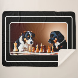 かわいい子犬遊ズチェストシェルパブランケット シェルパブランケット